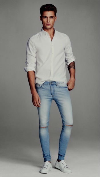 calça jeans e camisa jeans masculina